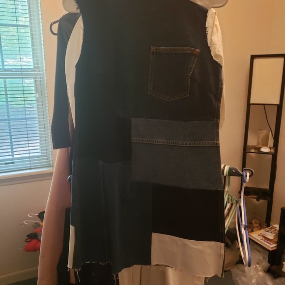 NWT GRLFRND Heidi Denim Patchwork Dress Sz Small - Picture 8 of 8
